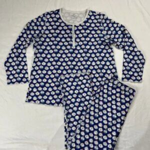 Roller‎ Rabbit Blue Snowman Henley Pajama Set Size Medium